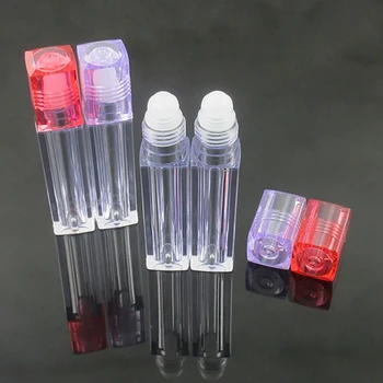 3 Pcs/lot 6.5ml Square Glass Bottles With Roller Boll Portable Essential Oil Jar Bottle Travel Vials Perfume Bottle