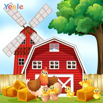 Cartoon Farm Chicken Windmill House Tree Hay Block Backdrop Newborn Baby Party Photography Background Vinyl For Photo Studio 
Cartoon Farm Chicken Windmill House Tree Hay Block Backdrop Newborn Baby Party Photography Background Vinyl For Photo Studio