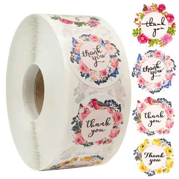 500PCS a roll of 4 Patterns Round Flower Thank You Sealing Sticker Envelope Wedding Holiday Gift Decoration Sticker
500PCS a roll of 4 Patterns Round Flower Thank You Sealing Sticker Envelope Wedding Holiday Gift Decoration Sticker