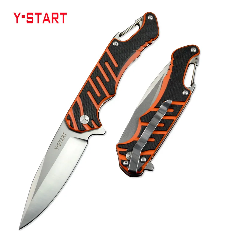 

Y-START Woodpecker LK5020 Flipper Folding Knives 440C Blade G10 Handle Hunting Sharp Cutting Pocket Knife with Clip Outdoor Gear