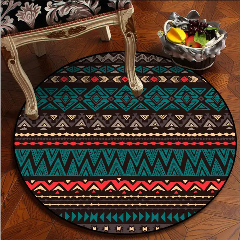 Rugs for Bedroom Ethnic Style Pattern Round Carpet Area Rug for Living Room 100% Polyester Home Decor
Rugs for Bedroom Ethnic Style Pattern Round Carpet Area Rug for Living Room 100% Polyester Home Decor