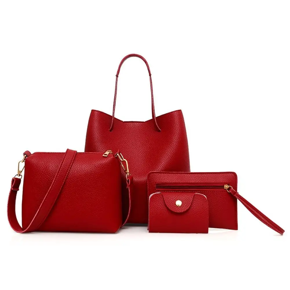 4 in 1 Set Women Shoulder Bags Handbag Set Soft Faux Leather Large Capacity Tote Bags Luxury Purse and Clutch
4 in 1 Set Women Shoulder Bags Handbag Set Soft Faux Leather Large Capacity Tote Bags Luxury Purse and Clutch