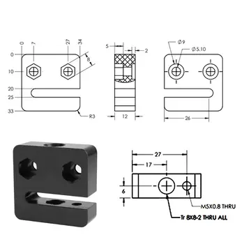 Durable Metal T8 Screw Nut Plate Seat Block with 2MM Pitch 8MM Lead for 3D Printer Parts Accessories
Durable Metal T8 Screw Nut Plate Seat Block with 2MM Pitch 8MM Lead for 3D Printer Parts Accessories