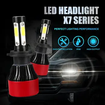 Black Red 4 Side COB LED Headlight Bulb H7 H11 9005 9006 X7-HI-LO-Beam IP68 DC12-24V Car Auto Headlamp Light 
Black Red 4 Side COB LED Headlight Bulb H7 H11 9005 9006 X7-HI-LO-Beam IP68 DC12-24V Car Auto Headlamp Light