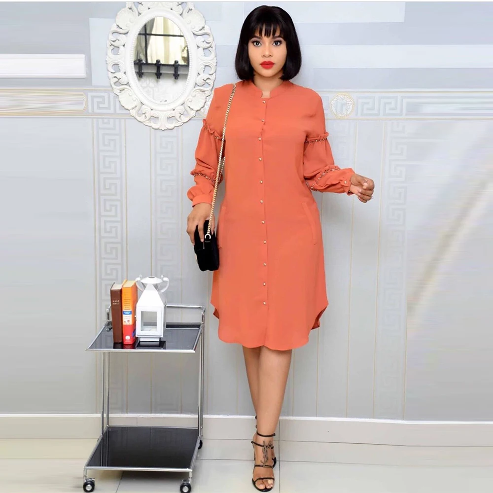 African Dress Women 2019Autumn Casual Plus Size Patchwork Folded Bead Long Sleeve Button Loose Office Party Shirt Dress Vestidos
African Dress Women 2019Autumn Casual Plus Size Patchwork Folded Bead Long Sleeve Button Loose Office Party Shirt Dress Vestidos