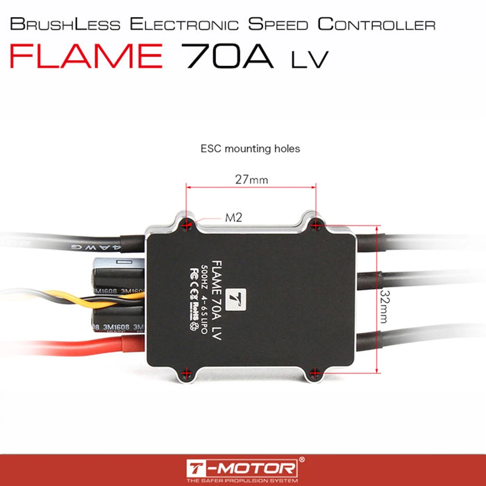 Оригинальный TMOTOR FLAME 70ALV 4-6S LiPo NO BEC BLDC Бесщеточный Регулятор оборотов для