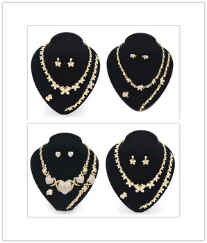 4 sets/lots Wedding Jewelry Set for Women earring 14K Gold Plated Necklaces Bride Jewelry Set Charm Braclets 
4 sets/lots Wedding Jewelry Set for Women earring 14K Gold Plated Necklaces Bride Jewelry Set Charm Braclets