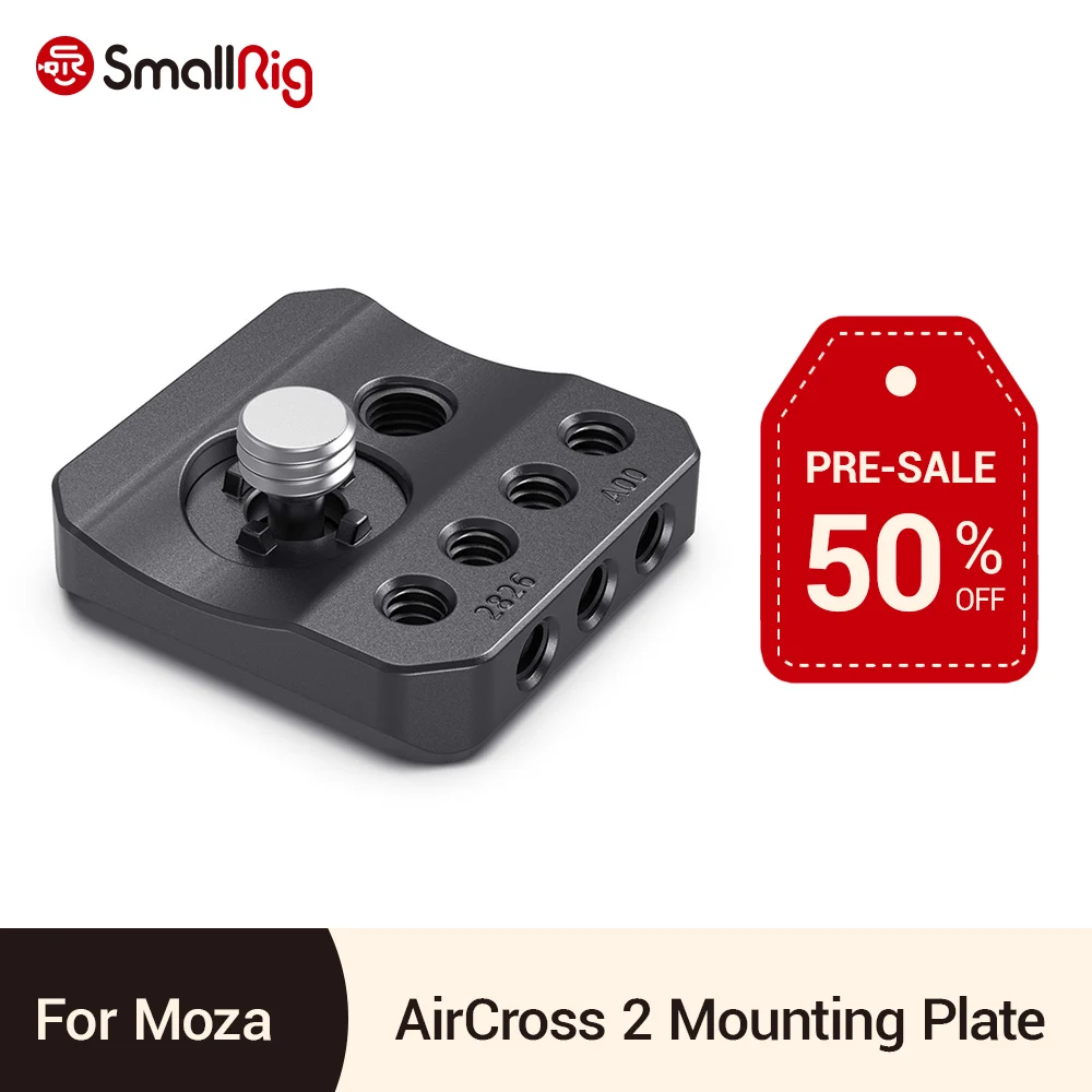 SmallRig Mounting Plate for Moza AirCross 2 Gimbal Stabilizer Mini Plate With 1/4-20 & ARRI 3/8-16 Threading Holes - 2826
SmallRig Mounting Plate for Moza AirCross 2 Gimbal Stabilizer Mini Plate With 1/4-20 & ARRI 3/8-16 Threading Holes - 2826