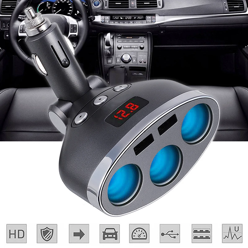 3 Way Multi Sockets Dual USB 12V Car Charger Cigarette Lighter Power Socket Splitter Adapter Fast Charging For Mobile Phone
3 Way Multi Sockets Dual USB 12V Car Charger Cigarette Lighter Power Socket Splitter Adapter Fast Charging For Mobile Phone