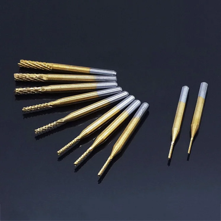 10Pcs/Set Titanium Carbide Coated CNC Engraving Edge Cutter Router Tips Mill with White Box For PCB Machine 0.8-3.175mm
10Pcs/Set Titanium Carbide Coated CNC Engraving Edge Cutter Router Tips Mill with White Box For PCB Machine 0.8-3.175mm
