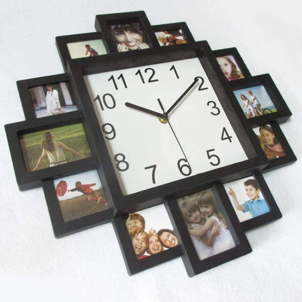 Generic Large Wall Clock Photo Frame Modern Design 3d Clocks Living
