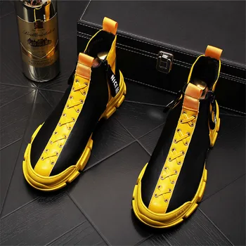 Yellow Leather Shoes Men Boots Slip On Boot Shoes Comfortable Casual Shoes Breathable Men Fashion Sneakers 4.9-4.4#16/10D50
Yellow Leather Shoes Men Boots Slip On Boot Shoes Comfortable Casual Shoes Breathable Men Fashion Sneakers 4.9-4.4#16/10D50