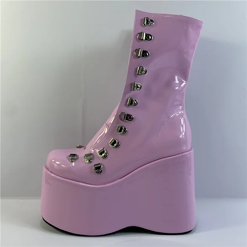 Women 2022 Platform Mid-calf Boots Fashion Super High Platform Wedges Shoes High Top Round Toe Sexy Female Lace up Zipper Boots
Women 2022 Platform Mid-calf Boots Fashion Super High Platform Wedges Shoes High Top Round Toe Sexy Female Lace up Zipper Boots