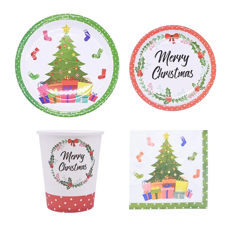 Xmas Merry Christmas Disposable Party Tableware Set Plates Cups Napkins Paper Straws Knives Spoon Forks Set New Year Decoration
Xmas Merry Christmas Disposable Party Tableware Set Plates Cups Napkins Paper Straws Knives Spoon Forks Set New Year Decoration