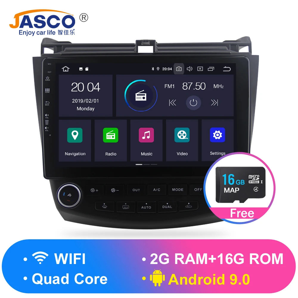 Android 9 0 ОЗУ 2g Автомобильный DVD стерео плеер GPS ГЛОНАСС навигация для Honda Accord 7 2003-2007