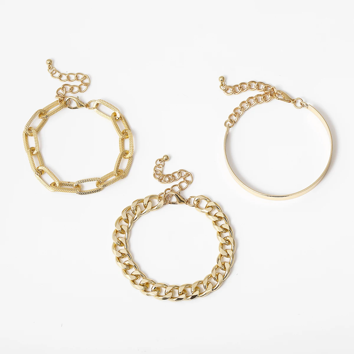 IngeSight.Z 3Pcs/Lot Punk Miami Curb Cuban Thick Bracelet Bangle Chunky Heavy Metal Imitation Pearl Bracelet Wrist Chain Jewelry IngeSight.Z 3Pcs/Lot Punk Miami Curb Cuban Thick Bracelet Bangle Chunky Heavy Metal Imitation Pearl Bracelet Wrist Chain Jewelry
