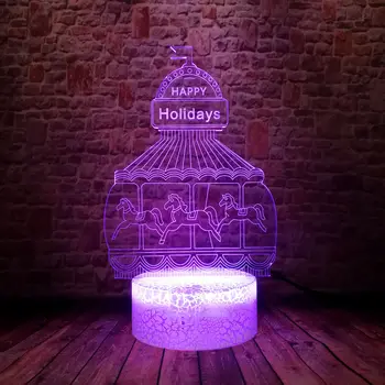 Kawaii Carousel Model 3D Illusion LED Kids Nightlight Colorful Changing Light Merry-go-round Figure light-up Toys lover gift
Kawaii Carousel Model 3D Illusion LED Kids Nightlight Colorful Changing Light Merry-go-round Figure light-up Toys lover gift