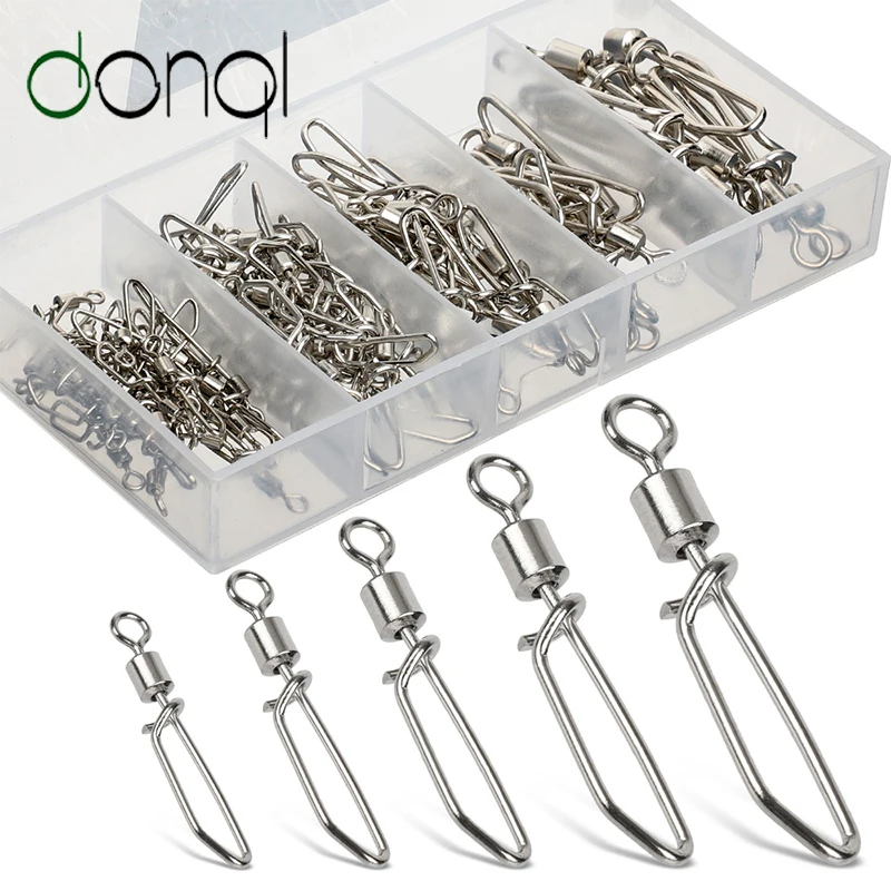 DONQL 50PCS / set of T-shaped snaps 2#-10#Fishing Rolling Swivels Connector stainless steel hooks bait fishing accessories
DONQL 50PCS / set of T-shaped snaps 2#-10#Fishing Rolling Swivels Connector stainless steel hooks bait fishing accessories