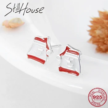 Hot Jewelry Fine small Silver Earrings Santa Claus Women Stud earrings Blue and Clear Enamel Earings Fashion Gift 2018 
Hot Jewelry Fine small Silver Earrings Santa Claus Women Stud earrings Blue and Clear Enamel Earings Fashion Gift 2018