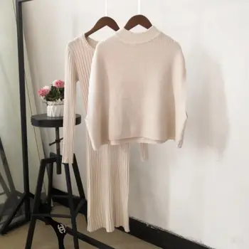 2019 Women Sweater Knitted Tracksuit Suit Two Piece Sets Fashion Pullover Sweaters Tops And Knee-Length Skirts Female Clothes
2019 Women Sweater Knitted Tracksuit Suit Two Piece Sets Fashion Pullover Sweaters Tops And Knee-Length Skirts Female Clothes