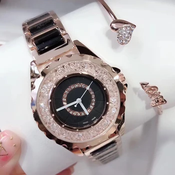 Luxury Brand Crystal Watch Female Black Ceramic Fashion Women Quartz Watch Sports Waterproof Table Reloj de cuarzo para mujer 
Luxury Brand Crystal Watch Female Black Ceramic Fashion Women Quartz Watch Sports Waterproof Table Reloj de cuarzo para mujer