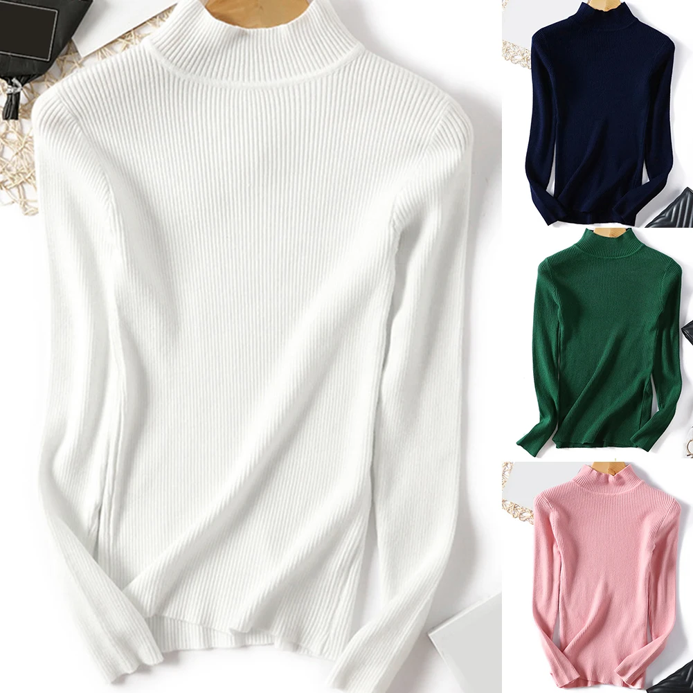 

водолазка жWomen's Sweater Turtleneck Sweater Knitted Elastic Jumper New-coming Autumn Winter Turtleneck Pullovers кофта женская