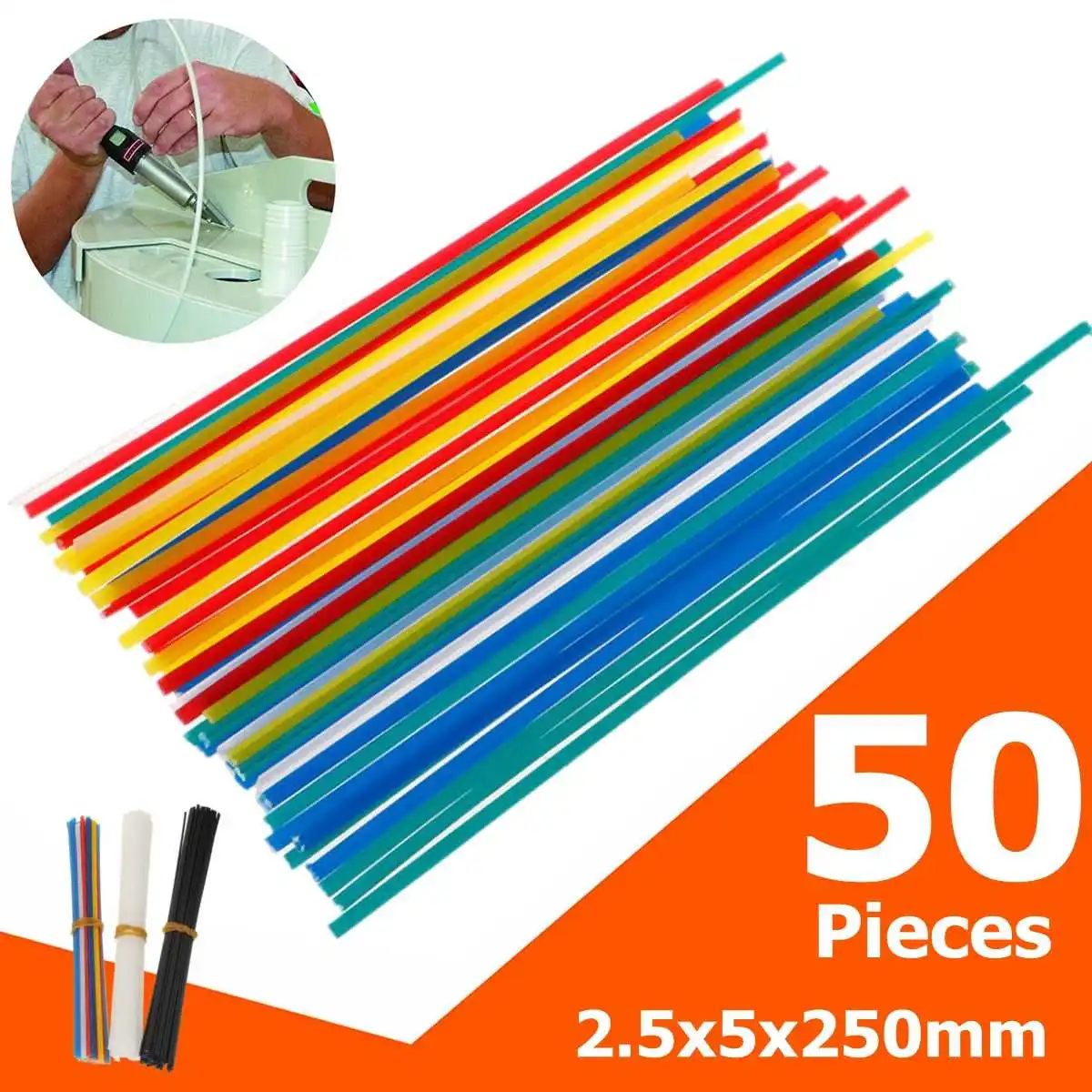 caihv-Welding Rod Polypropylene Black Round Auto Car Boat Fairing Weld Filler 50pcs Plastic Welding Rod Bumper Repair Kit Strong and Durable Diameter : Black
