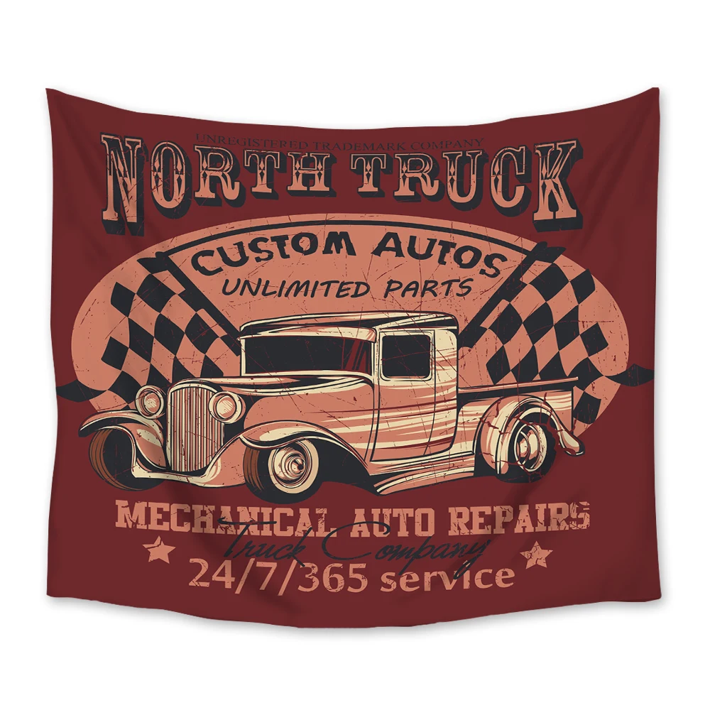 

North Truck Tapestry Wall Hanging Polyester Home Bedroom Decor Retro Printing Bedspread Beach Mat Blanket Yoga Mat Tapestries