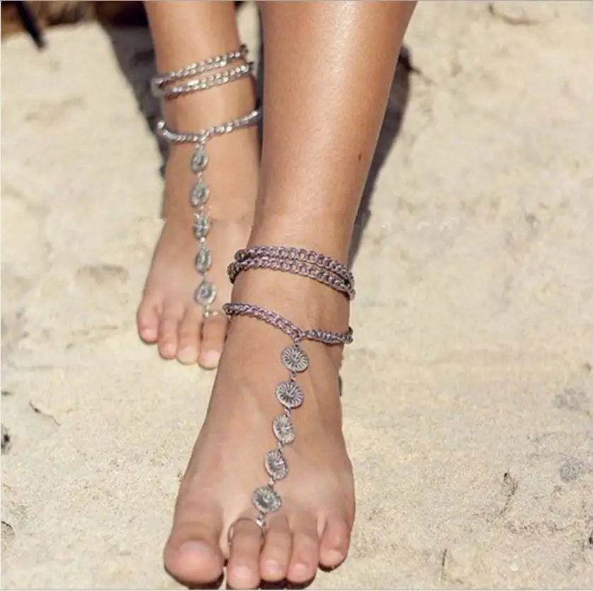 Silver Round Flower Charm Anklets For Women Chain Ankle Bracelet Sandals Brides Barefoot Beach Jewelry Gift Accessories S1954
Silver Round Flower Charm Anklets For Women Chain Ankle Bracelet Sandals Brides Barefoot Beach Jewelry Gift Accessories S1954