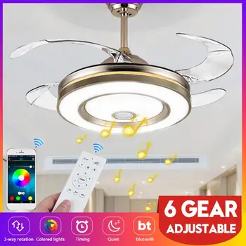 36'' Variable Frequency RGB Smart LED Ceiling Fan Lamp APP bluetooth Music Light Bedroom Decor Invisibles Blades Ventilator Lamp
36'' Variable Frequency RGB Smart LED Ceiling Fan Lamp APP bluetooth Music Light Bedroom Decor Invisibles Blades Ventilator Lamp