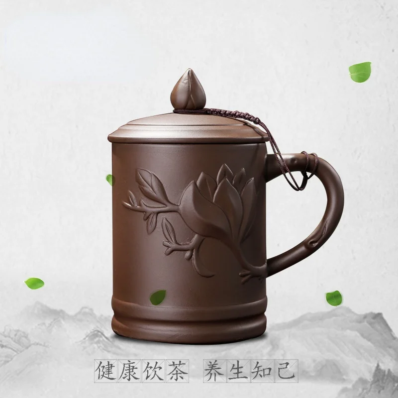 Chinese Style Purple Sand Cup Men's Teacup Master Cup Big Ceramic Cup with Lid Home Office Cup Single Drink Teacup
Chinese Style Purple Sand Cup Men's Teacup Master Cup Big Ceramic Cup with Lid Home Office Cup Single Drink Teacup