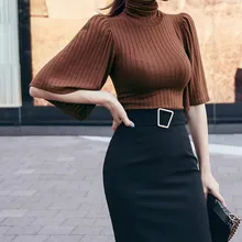 3 Colors Women Autumn Turtleneck Sweater Half Sleeve Female Korean Fashion Pullover Solid Color O-Neck Sexy Chic Undershirt Tops
3 Colors Women Autumn Turtleneck Sweater Half Sleeve Female Korean Fashion Pullover Solid Color O-Neck Sexy Chic Undershirt Tops