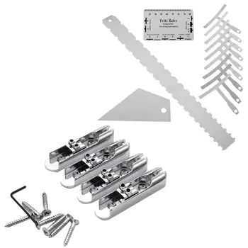 4pcs 4 Strings Zinc Alloy Bass Bridge Split Guitar Strings Bridge & 1 set Notched Straight Edge Guitar Luthiers Tool
4pcs 4 Strings Zinc Alloy Bass Bridge Split Guitar Strings Bridge & 1 set Notched Straight Edge Guitar Luthiers Tool