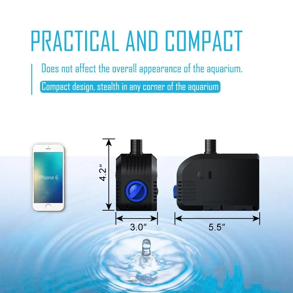 45W Mini Submersible Pump Fish Tank Pump Circulating Filter Pump Small Water Pump
45W Mini Submersible Pump Fish Tank Pump Circulating Filter Pump Small Water Pump