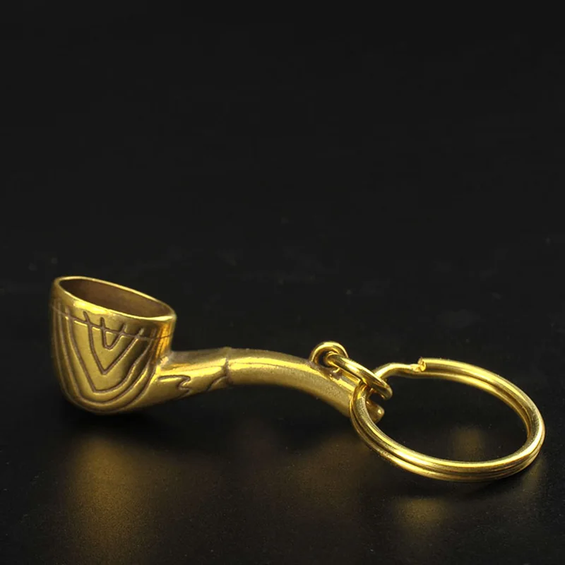 Brass Tobacco Pipe Key Chains Pendants (2)
