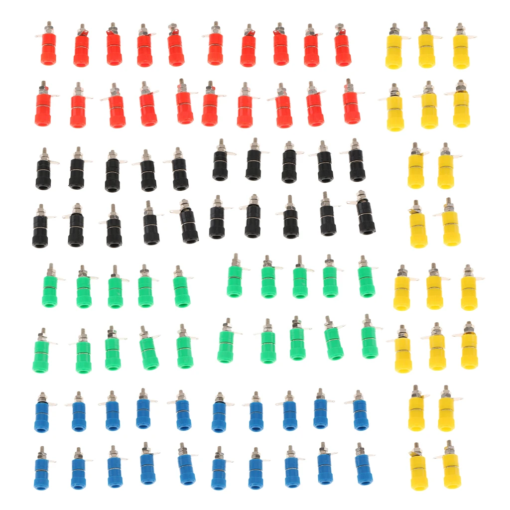 100pcs 4mm Banana Plug Socket Banana Binding Post Terminal Weld Terminal 100pcs 4mm Banana Plug Socket Banana Binding Post Terminal Weld Terminal