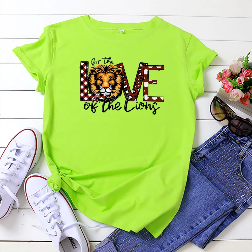 For The LOVE Of The Lions Letter Print Women Plus Size Tshirts Cute Lion Graphic T shirt Casual Harajuku Summer Fashion Clothes
For The LOVE Of The Lions Letter Print Women Plus Size Tshirts Cute Lion Graphic T shirt Casual Harajuku Summer Fashion Clothes