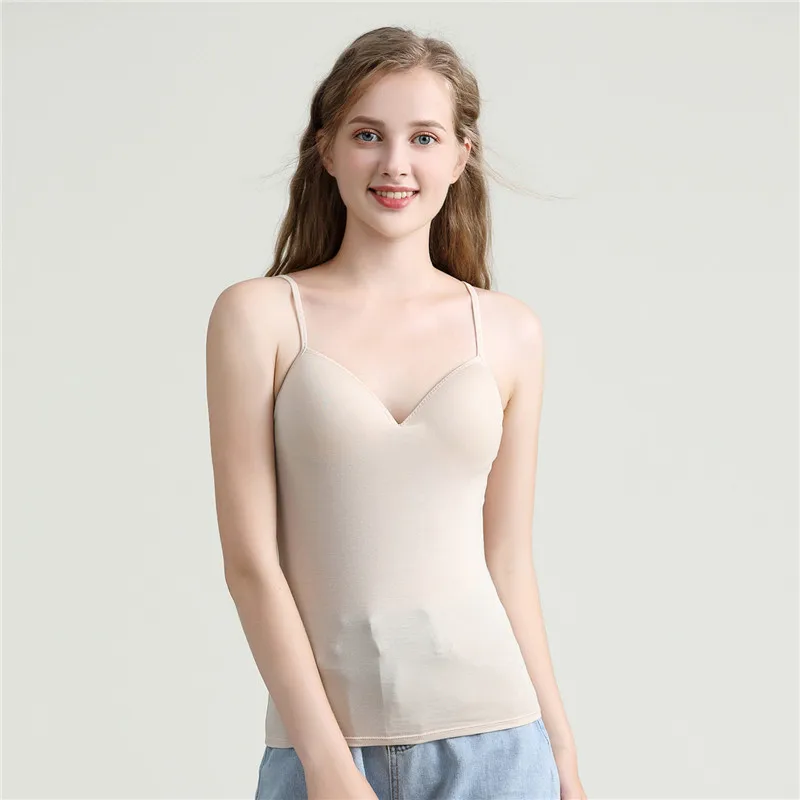 Sexy Chest Pad Camisole Modal Female Seamless One-piece Tank Top Bra-t No Steel Ring Free Bra Cup Bottoming
Sexy Chest Pad Camisole Modal Female Seamless One-piece Tank Top Bra-t No Steel Ring Free Bra Cup Bottoming