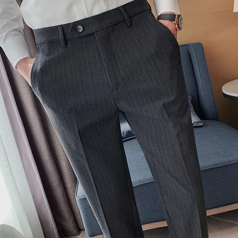 Qiu dong weave stripe handsome cruel male outfit recreational cultivate one's body fashionable small foot suit west trousers 
Qiu dong weave stripe handsome cruel male outfit recreational cultivate one's body fashionable small foot suit west trousers