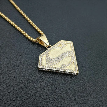 Vintage Gold Color Superman Sign Pendant Necklaces For Women Bohemia Fashion Stainless Steel Chain Necklace 2020 New Jewelry
Vintage Gold Color Superman Sign Pendant Necklaces For Women Bohemia Fashion Stainless Steel Chain Necklace 2020 New Jewelry