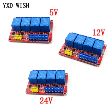

5V 12V 24V 4 Channel Relay Module With Optocoupler isolation Support High and Low Level Trigger 4 Road Relays Board For Arduino