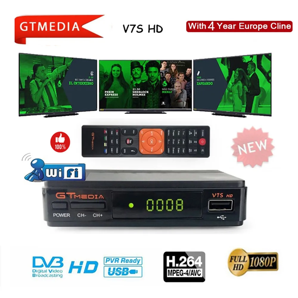 DVB-S2 Gtmedia V7S HD 1080P Digital Receptor DVB-S2 Satellite Receiver Tv Tuner HD Box Cline Decoder Biss VU PVR WiFi Freesat v7
DVB-S2 Gtmedia V7S HD 1080P Digital Receptor DVB-S2 Satellite Receiver Tv Tuner HD Box Cline Decoder Biss VU PVR WiFi Freesat v7