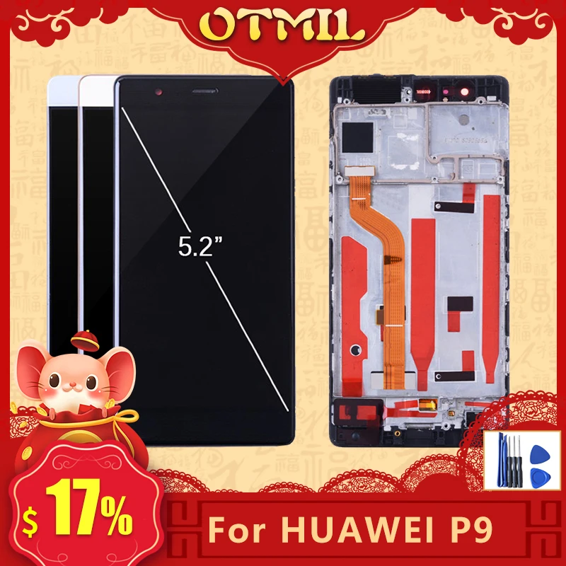Original 5.2" For HUAWEI P9 LCD Display Touch Screen with Frame Digitizer Replacement For HUAWEI P9 Display EVA-L09 EVA-L19
Original 5.2" For HUAWEI P9 LCD Display Touch Screen with Frame Digitizer Replacement For HUAWEI P9 Display EVA-L09 EVA-L19