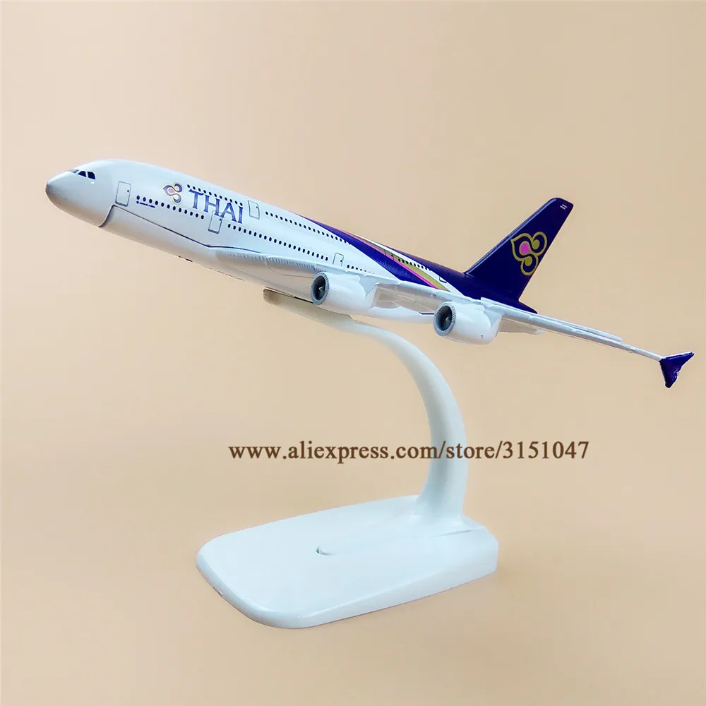 Модель самолета из металлического сплава 16 см Тайланд A380 аэробус 380 авиалиния |