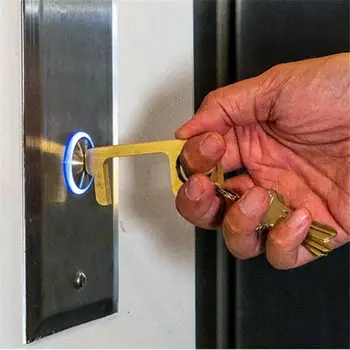 Portable Sanitary Brass EDC Door Opener Elevator Handle Key Anti-touch Elevator Artifact Keychain Door Opening Accessories New
Portable Sanitary Brass EDC Door Opener Elevator Handle Key Anti-touch Elevator Artifact Keychain Door Opening Accessories New