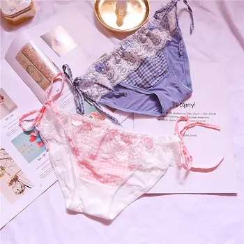 High school Student Teen Girl Panties Sexy Japanese Lolita Lace-up Cute Plaid lace Bow Milk Silk Intimates Briefs Underwear
High school Student Teen Girl Panties Sexy Japanese Lolita Lace-up Cute Plaid lace Bow Milk Silk Intimates Briefs Underwear