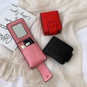 Cosmetic Bags Women Small Portable Lipstick Mirror Outside Make Up Storage Bags Female New Fashion Ladies
Cosmetic Bags Women Small Portable Lipstick Mirror Outside Make Up Storage Bags Female New Fashion Ladies
