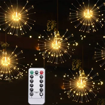 Thrisdar 120 / 200LED Outdoor Hanging Starburst String Light With Remote Firework Copper Wire String Garland Light DIY Christmas Wedding Party Decoration
Thrisdar 120 / 200LED Outdoor Hanging Starburst String Light With Remote Firework Copper Wire String Garland Light DIY Christmas Wedding Party Decoration