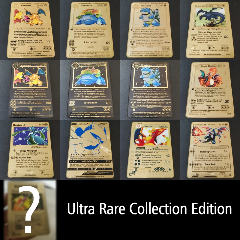 Pokemon Game Anime Battle Card Gold Metal Card Charizard Pikachu Collection Card Action Figure Model Child Toy Gift
Pokemon Game Anime Battle Card Gold Metal Card Charizard Pikachu Collection Card Action Figure Model Child Toy Gift
