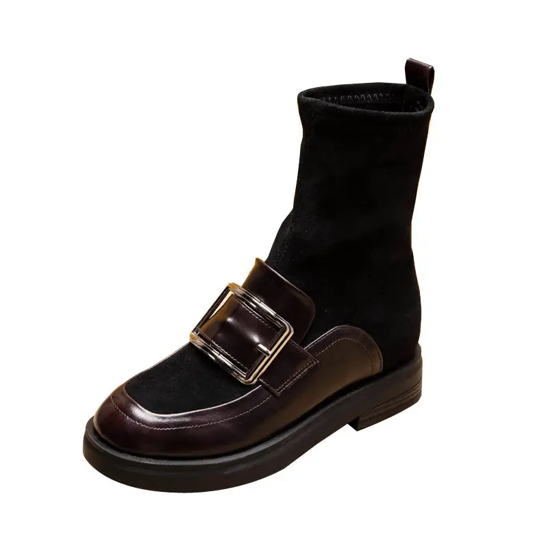 Женские ботинки-носки на весну и осень, женские ботинки Martin в британском стиле на осень и зиму, женские ботильоны на плоской подошве 
Женские ботинки-носки на весну и осень, женские ботинки Martin в британском стиле на осень и зиму, женские ботильоны на плоской подошве